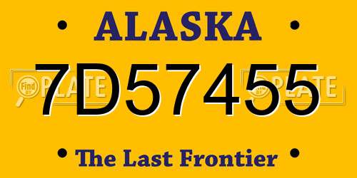 7D57455 Alaska License Plate
