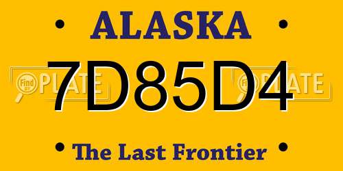 7D85D4 Alaska License Plate