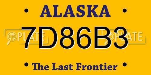 7D86B3 Alaska License Plate