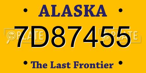 7D87455 Alaska License Plate