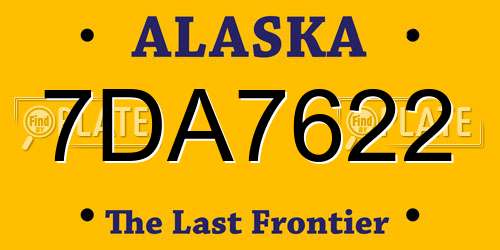 7DA7622 Alaska License Plate