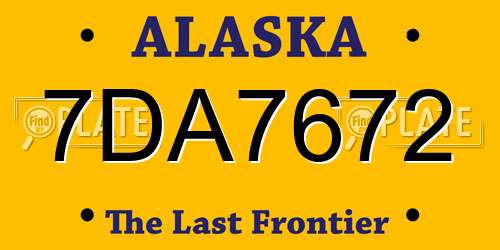 7DA7672 Alaska License Plate