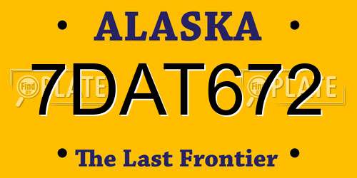 7DAT672 Alaska License Plate
