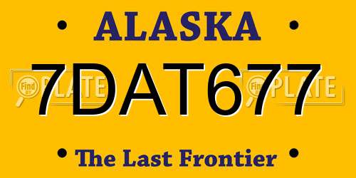 7DAT677 Alaska License Plate