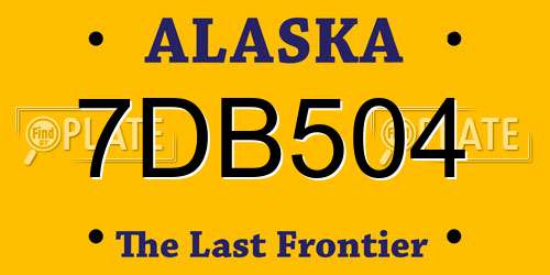 7DB504 Alaska License Plate