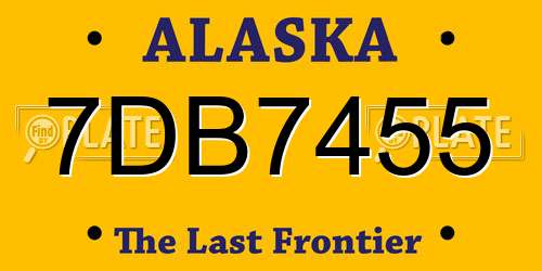 7DB7455 Alaska License Plate
