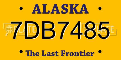 7DB7485 Alaska License Plate