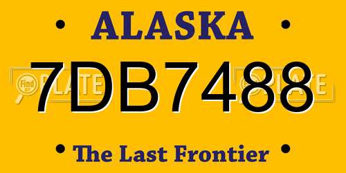7DB7488 Alaska License Plate