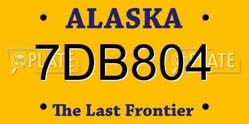 7DB804 Alaska License Plate