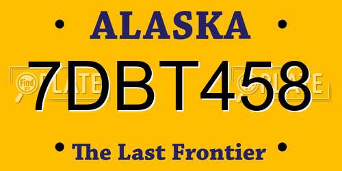 7DBT458 Alaska License Plate