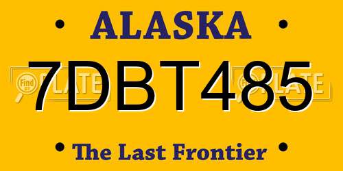 7DBT485 Alaska License Plate