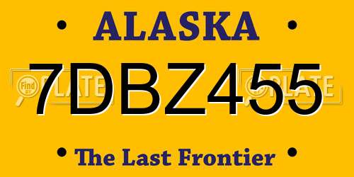 7DBZ455 Alaska License Plate