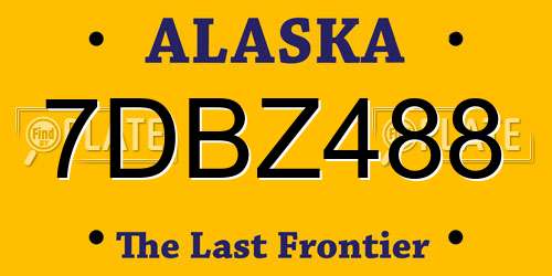 7DBZ488 Alaska License Plate