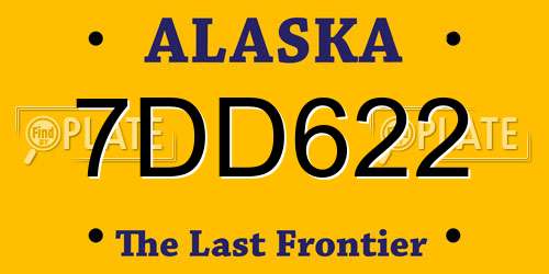 7DD622 Alaska License Plate