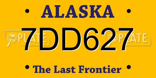 7DD627 Alaska License Plate