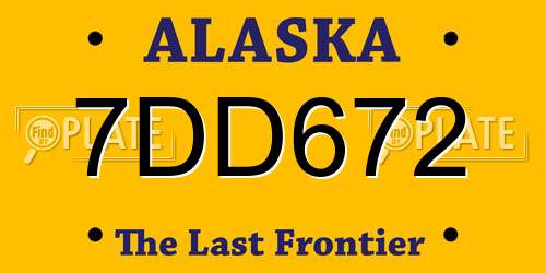 7DD672 Alaska License Plate