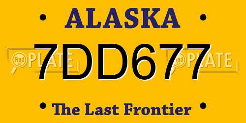 7DD677 Alaska License Plate