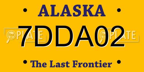 7DDA02 Alaska License Plate