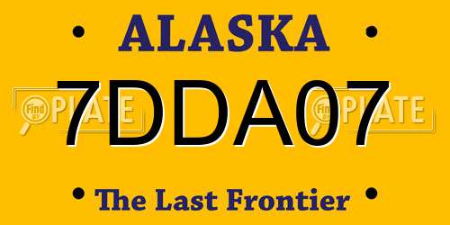 7DDA07 Alaska License Plate