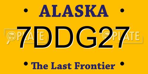 7DDG27 Alaska License Plate