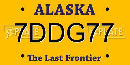 7DDG77 Alaska License Plate