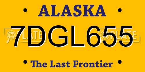 7DGL655 Alaska License Plate