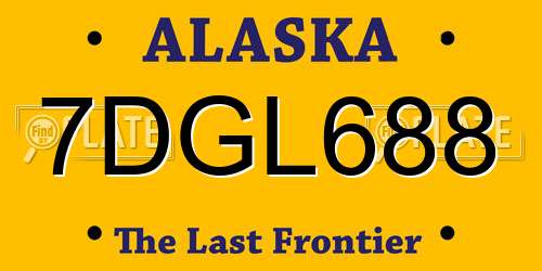 7DGL688 Alaska License Plate