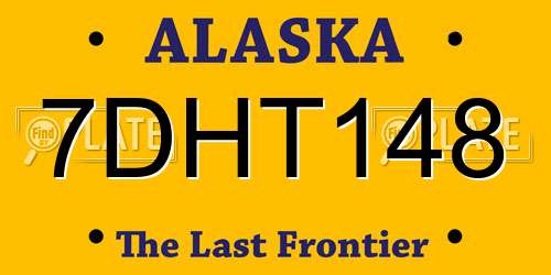 7DHT148 Alaska License Plate
