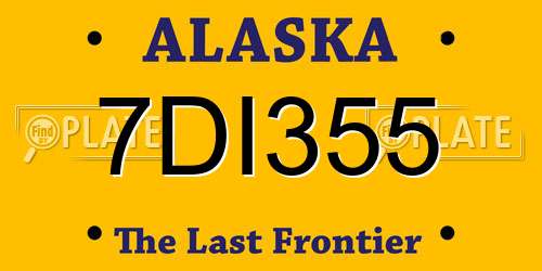 7DI355 Alaska License Plate