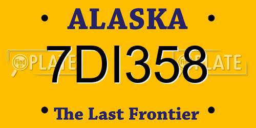 7DI358 Alaska License Plate