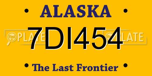 7DI454 Alaska License Plate