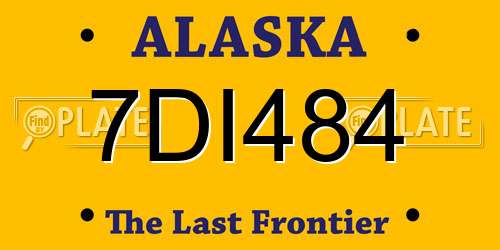 7DI484 Alaska License Plate