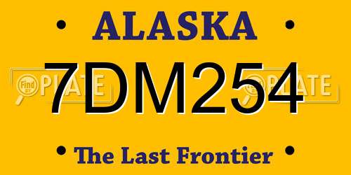 7DM254 Alaska License Plate