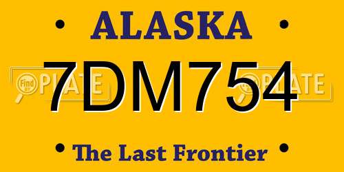 7DM754 Alaska License Plate