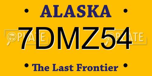 7DMZ54 Alaska License Plate