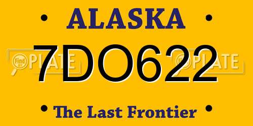 7DO622 Alaska License Plate