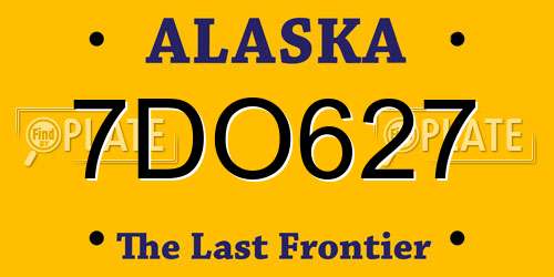 7DO627 Alaska License Plate