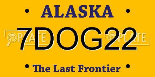 7DOG22 Alaska License Plate