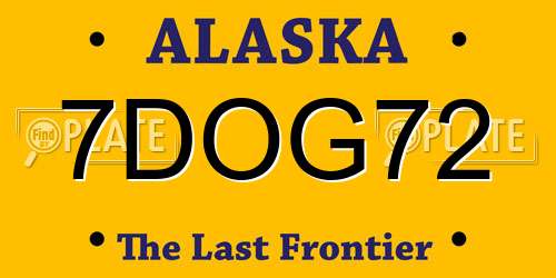 7DOG72 Alaska License Plate