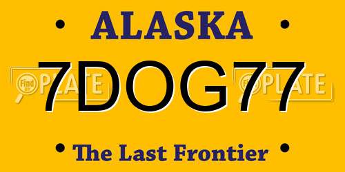 7DOG77 Alaska License Plate