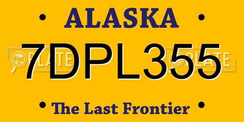 7DPL355 Alaska License Plate