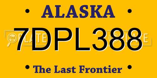7DPL388 Alaska License Plate