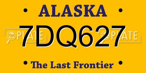 7DQ627 Alaska License Plate