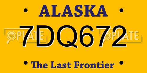 7DQ672 Alaska License Plate