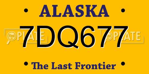 7DQ677 Alaska License Plate