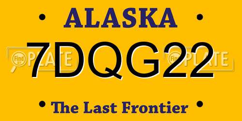 7DQG22 Alaska License Plate