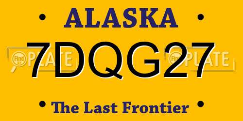 7DQG27 Alaska License Plate