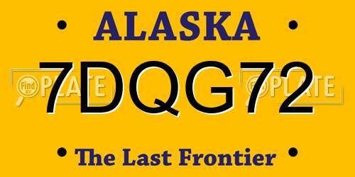 7DQG72 Alaska License Plate