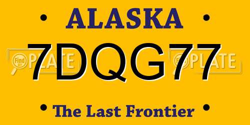 7DQG77 Alaska License Plate