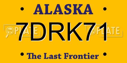 7DRK71 Alaska License Plate
